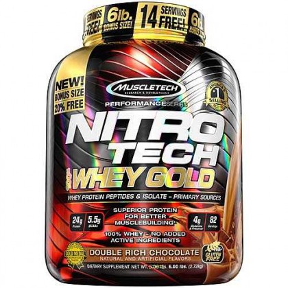 Nitro Tech 100 Whey Gold 2.5kg + 10% 5.5lb Muscletech