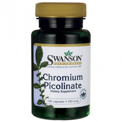 Chromium Picolinate 100 caps 200mcg Crómio Tomar Swanson