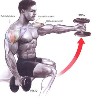 levantamento frontal halteres