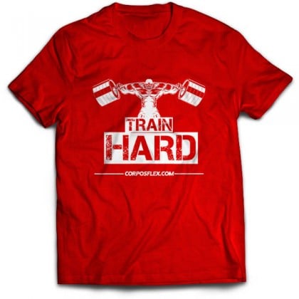 T-shirt train hard red limited edição exclusiva CorposFlex