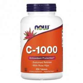 Vitamina C-1000 + Rose Hips 250 tabs Now Foods