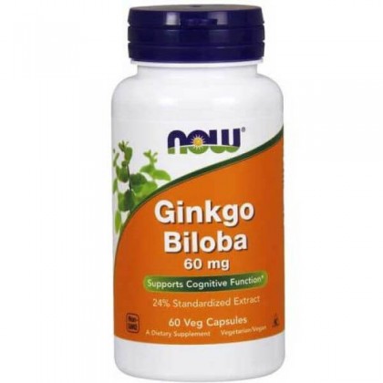 Ginkgo Biloba 60mg 60 veg capsules Now Foods