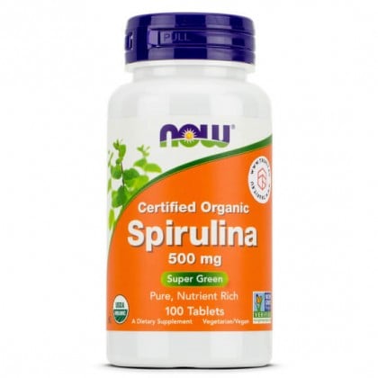 Spirulina 500mg 100 Tablets Now Foods