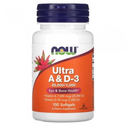Ultra A & D3: Dose de Vitaminas A e D3 Now Foods