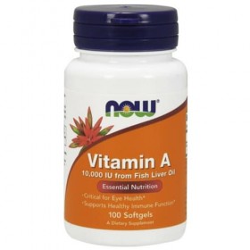 Vitamin A 100 softgels from Fish Liver Now Foods