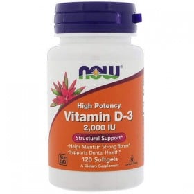 Vitamin D3 2000 IU 120 Softgels Now Foods