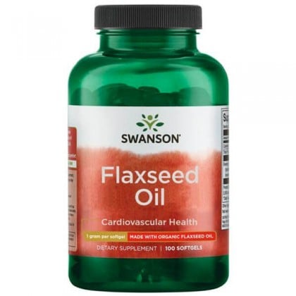 Flaxseed Oil 1000mg 100 Softgel Omega-3 Swanson