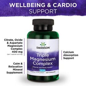 Triple Magnesium Complex 400mg 100 capsules Swanson