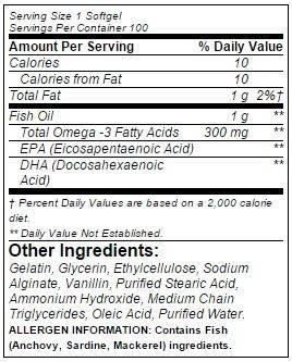 bsn-dna-fish-oil-capsules-softgels-nutritional-information