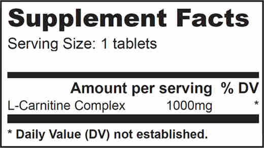 biotech-l-carnitine-1000mg-supplement-facts