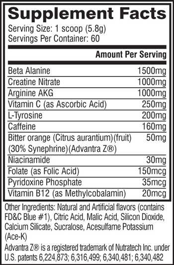 cellucor-c4-original-nutritional-information