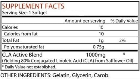 nutrex-lipo-6-cla-180-caps-softgels-1000mg-nutrition-information