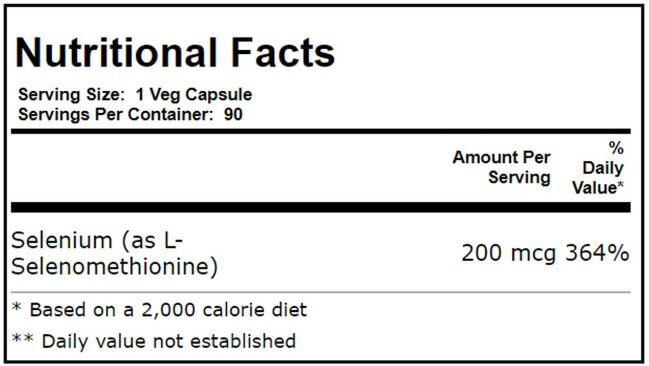 now-selenium-200-mcg-nutrition-facts