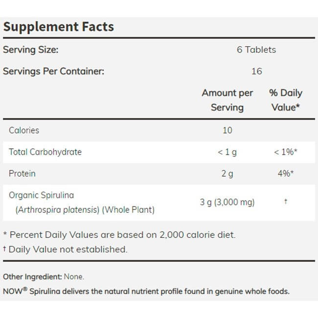 now-spirulina-500mg-10-tablets-supplement-facts-corposflex